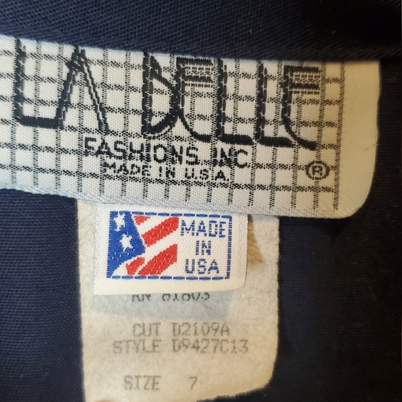 La Belle Vintage Navy Double-Breasted Nautical Suit Jacket Sheath Dress Size 6/7 - Picture 11 of 11